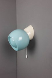 Wandlamp Bakeliet Trekkoord Bol Knop Blauw