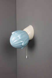 Wandlamp Bakeliet Tulp Blauw met trekkoord