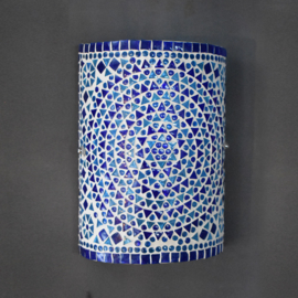 Wandlamp mozaiek cilinder Turqoise-Blauw