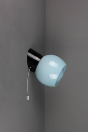 Wandlamp Bakeliet Trekkoord Bol Knop Blauw