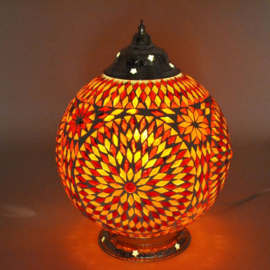 Mozaïeklamp bol Ø 25 rood/oranje