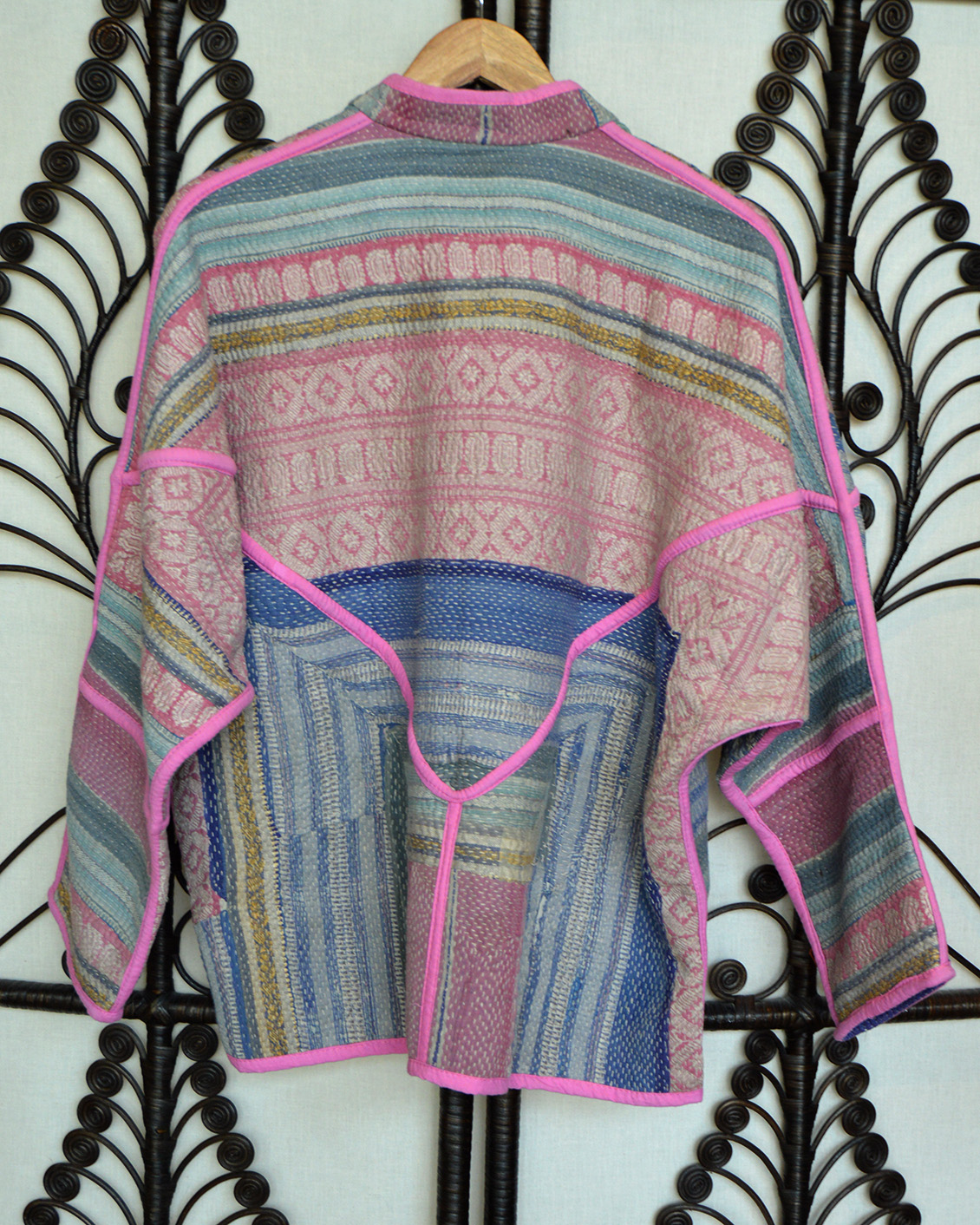 Vintage Kantha jasje lichtroze
