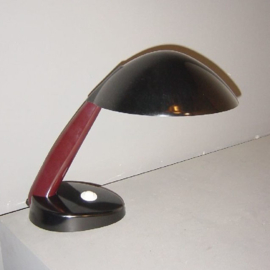 Desklamp/bureaulamp bakeliet rood-zwart