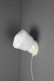 Wandlamp Bakeliet Deco Opaal Wit met snoer