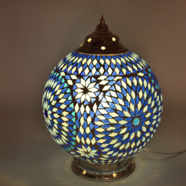 Mozaïeklamp bol Ø 25 Blauw-Turqoise