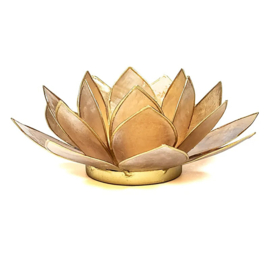 Lotus sfeerlicht bruin met goudrand