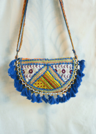 Boho Tasje - Blauw-geel met olifant