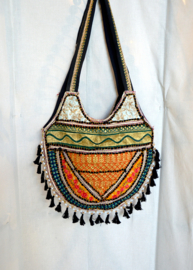 Boho Tas L - Zwart-multicolor