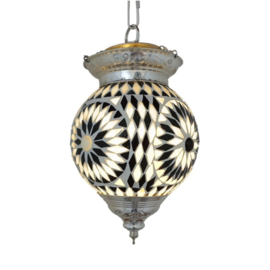 Art deco hanglamp mozaiek zwart-wit Ø 15