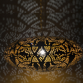 Hanglamp filigrain UFO wit-goud