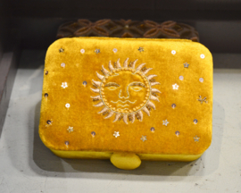 Sieradendoos Fluweel - warm geel