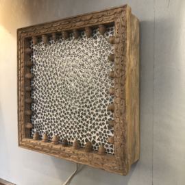 Wandlamp Boho vierkant mozaiek Wit