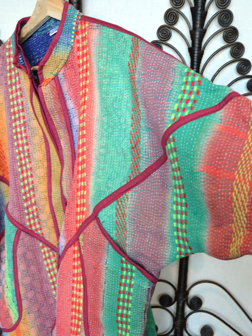 Vintage Kantha jasje rainbow