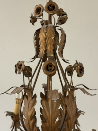 Vintage kroonluchter 8-arms met roosjes