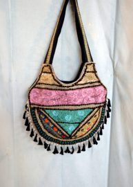 Boho Tas L - Zwart-multicolor