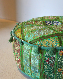 Hoge Poef India - Groen
