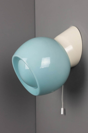 Wandlamp Bakeliet Trekkoord Bol Knop Blauw