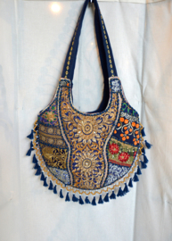 Boho Tas L - Blauw Goud