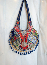 Boho Tas L - Blauw-rood