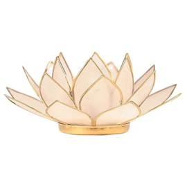 Lotus waxinehouder wit-goud