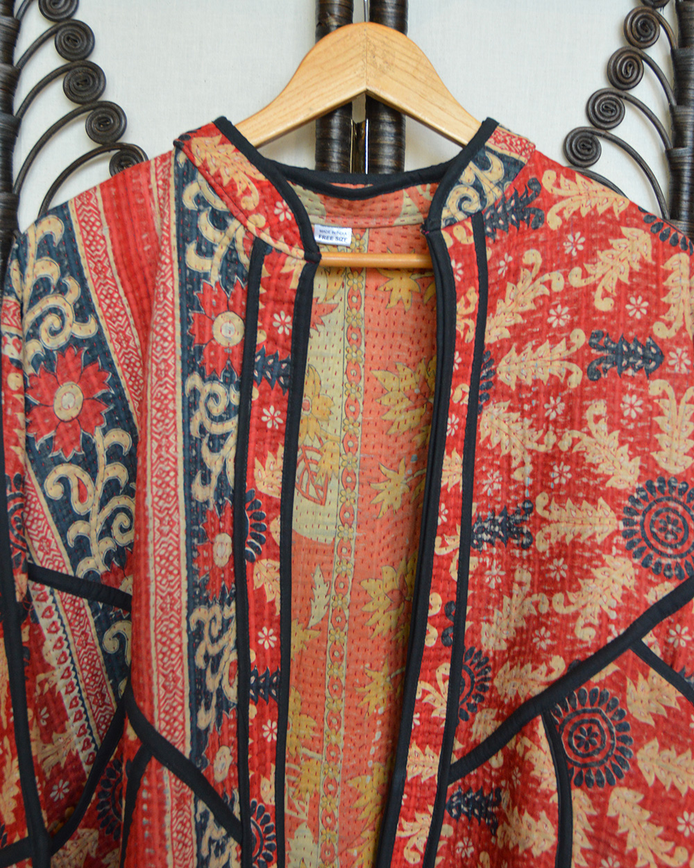 Vintage Kantha jasje rood