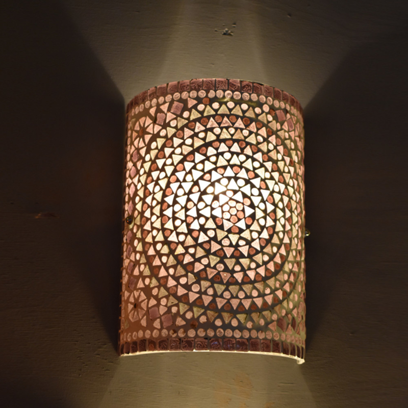 Wandlamp mozaiek cilinder Purple