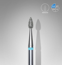 Diamond nail drill bit, “drop” , blue, head diameter 2,3 mm/ working part 5 mm
