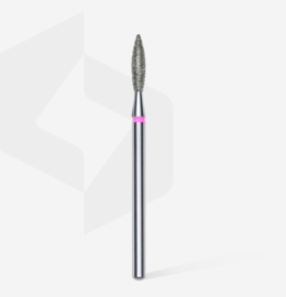 Diamond nail drill bit, “flame”, red, head diameter 2.3 mm/ working part 10 mm