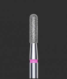 DIAMOND NAIL DRILL BIT, ROUNDED "CYLINDER", RED, HEAD DIAMETER 2.3 MM/ WORKING PART 8 MM