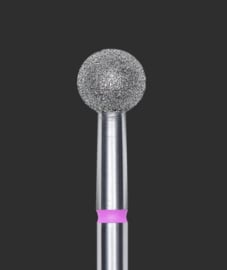DIAMOND NAIL DRILL BIT, "BALL", RED, HEAD DIAMETER 5 MM