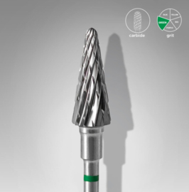 Carbide nail drill bit, “cone” green, head diameter 6 mm / working part 14 mm