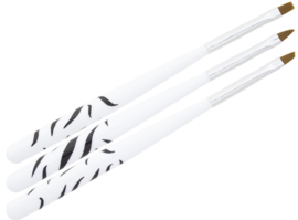 3 Piece Gel Brush Set zebra