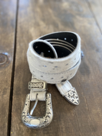 Riem vacht wit/zwart voor tas  Leather Design Hunter