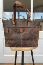 Leather Design Schouder/handtas Hunter Brown