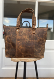 Leather Design Schouder/handtas Hunter Brown