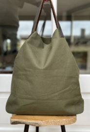 Leather Design Canvas Shopper Melkmeisje