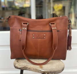 Bag2Bag Boston laptoptas Cognac