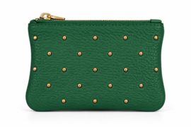 Donna purse  green studs leer