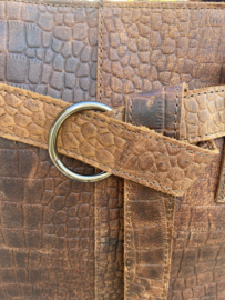 Leather Design Croco Brown Rugzak(laptoptas)