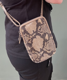 Snakeprint leren tasje