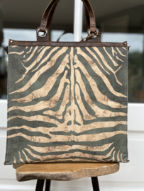 Leather Design Boodschappentas Zebraprint