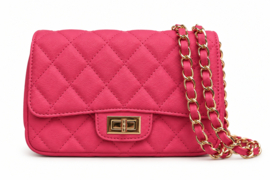 Tas fuchsia doorgestikt