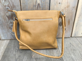 Kleine gele bag in bag tas met siernaad