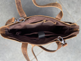 Leather Design Hunter Brown XL Laptoptas