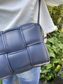 Blauwe padded clutch Bowie Leer