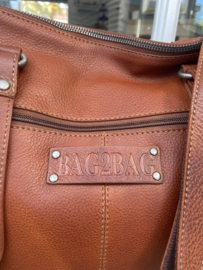 Bag2Bag Boston laptoptas Cognac