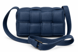 Blauwe padded clutch Bowie Leer