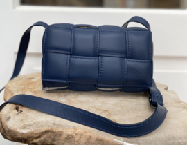 Blauwe padded clutch Bowie Leer