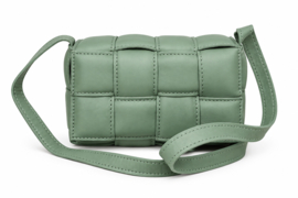 Zachtgroene padded clutch  Bowie Leer