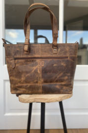 Leather Design Schouder/handtas Hunter Brown